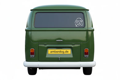 Produktbild von Amberdog Wandtattoo Portugiesischer Wasserhund Auto Aufkleber Schwarz 20cm