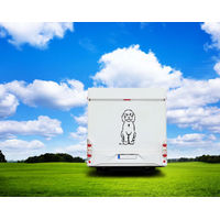 Produktbild von Amberdog Wandtattoo Portugiesischer Wasserhund Auto Wohnmobil Aufkleber Schwarz 20cm
