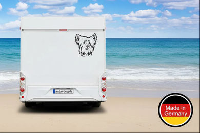 amberdog Wandtattoo Powder Puff Kopf für Auto und Wohnmobil Weiß 30cm – Bild 1 von 1