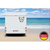 Produktbild von amberdog Wandtattoo Powder Puff Kopf für Auto und Wohnmobil Weiß 30cm