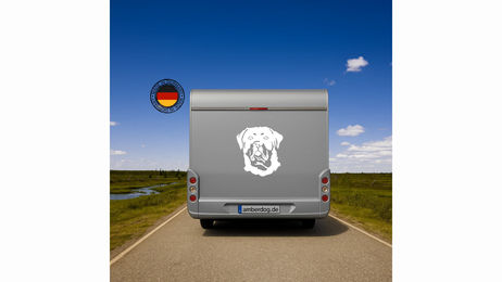 Produktbild von Amberdog Wandtattoo Rottweiler Kopf Motiv Schwarz 50cm