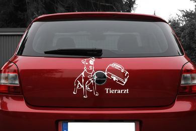 Produktbild von Amberdog Wandtattoo Set Tierarzt Aufkleber Schwarz 40cm