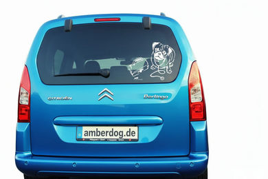 Produktbild von Amberdog Wandtattoo Set Tierarzt mit Mops Aufkleber Schwarz 40cm
