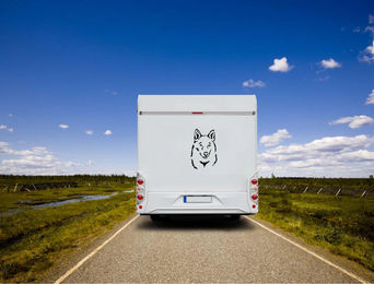 Produktbild von Amberdog Wandtattoo Tschechoslowakischer Wolfshund Auto Aufkleber Weiß 50cm