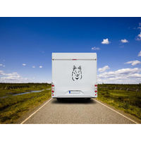 Produktbild von Amberdog Wandtattoo Tschechoslowakischer Wolfshund Auto Aufkleber Weiß 50cm