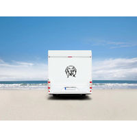 Produktbild von Amberdog Wandtattoo Weimaraner Kopf Aufkleber für Auto und Wohnmobil Schwarz 50cm