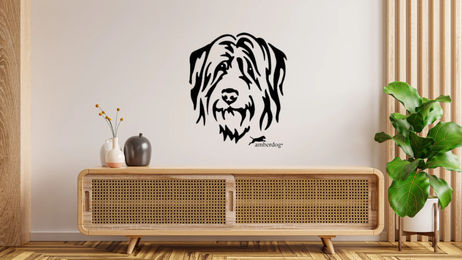 Produktbild von Amberdog Wandtattoo Welpen Kopf Aufkleber Weiß 30cm