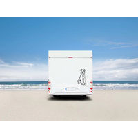 Produktbild von Amberdog Wandtattoo Welsh Terrier Auto Wohnmobil Aufkleber Weiß 30cm