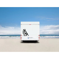 Produktbild von Amberdog Wandtattoo Wolfsspitz Auto Wohnmobil Aufkleber Schwarz 50cm