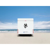 Produktbild von Amberdog Wandtattoo Wolfsspitz Kopf für Wohnmobil Weiß 30cm