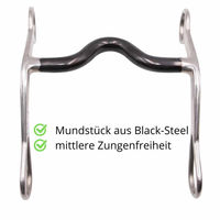Produktbild von Amesbichler Reitsport Westerngebiss Sweet Iron Medium Port C Bit Schwarz 12,5 cm