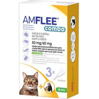 Produktbild von Amflee Combo Spot-on für Katzen gegen Flöhe, Zecken und Läuse 50 mg 3 Pipetten
