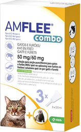 Amflee Combo Spot-on für Katzen und Frettchen gegen Flöhe, Zecken und Läuse 50 mg 2 x 3 Pipetten – Bild 1 von 2