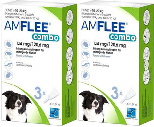 Produktbild von Amflee Combo Spot-On gegen Flöhe und Zecken für mittelgroße Hunde aller Altersstufen 134 mg/120,6 mg