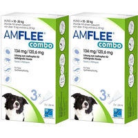 Produktbild von Amflee Combo Spot-On gegen Flöhe und Zecken für mittelgroße Hunde aller Altersstufen 134 mg/120,6 mg