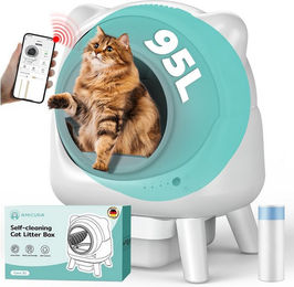 AmiCura Selbstreinigende Katzentoilette XXL in Weiß für Katzen mit 95L Kapazität – Bild 1 von 5