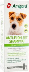 Produktbild von Amigard Anti-Floh Set mit Shampoo und Nissenkamm für Hunde und Katzen - 250 ml