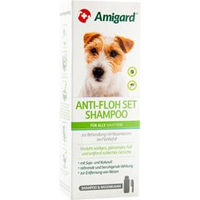 Produktbild von Amigard Anti-Floh Set mit Shampoo und Nissenkamm für Hunde und Katzen - 250 ml