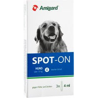 Produktbild von Amigard Spot-On Anti-Parasit für Hunde gegen Flöhe und Zecken 3 x 4 ml - 3 x 4 ml