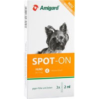 Produktbild von Amigard Spot-On Anti-Parasit für Hunde und Welpen bis 15 kg gegen Zecken und Flöhe 3 x 2 ml - 3 x 2 ml