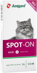 Amigard Spot-On Anti-Parasit für Katzen gegen Zecken und Flöhe, vegan, ohne Konservierungsstoffe, 3 x 1,5 ml - 3 x 1,5 ml – Bild 1 von 7