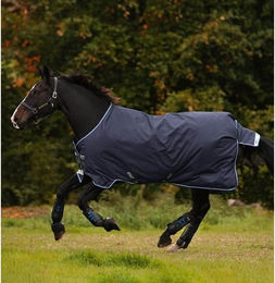 Amigo Bravo 12 Original Regendecke Horseware Ireland für Pferde Navy/White Größe 145 (6'6) – Bild 1 von 1