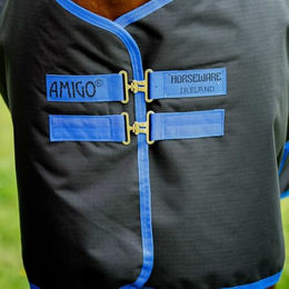 Amigo Ripstop 900 Plus Turnout Pferdedecke 200g Schwarz/Blau Größe 78 – Bild 1 von 3
