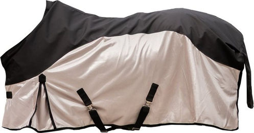 AMIVARO DryGuard Fly Regen-Fliegendecke für Pferde Beige/Schwarz 155 cm – Bild 1 von 7