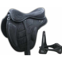 Produktbild von AMKA Baumloser Sattel Set aus Leder in Schwarz