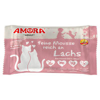 Produktbild von AMORA Cat feine Mousse mit Lachs für Katzen getreidefrei ohne Zucker 4 x 100 g