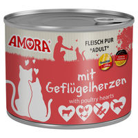 Produktbild von AMORA Cat Fleisch Pur Stückchen in Sauce Geflügel und Rind für Katzen Adult 6x 200 g - 6 x 200 g