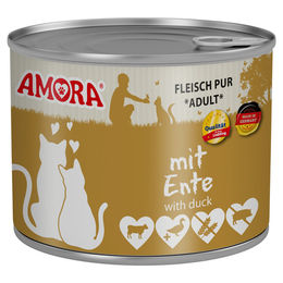 AMORA Cat Nassfutter Fleisch Pur Ente Stückchen in Sauce Monoprotein Adult 6x 200 g - 6 x 200 g – Bild 1 von 2