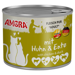AMORA Cat Pur Katzenfutter Adult Stückchen in Sauce Huhn Ente Rind 6x200g ohne Farb- und Aromastoffe - 6 x 200 g – Bild 1 von 2