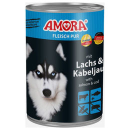 AMORA Dog Pur Hundefutter Adult Lachs und Kabeljau Stückchen in Sauce 6x 400g - 6 x 400 g – Bild 1 von 3