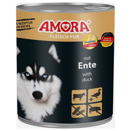 AMORA Fleisch Pur Hundefutter Adult Ente und Rind Stückchen in Sauce 6x800g - 6 x 800 g – Bild 1 von 2