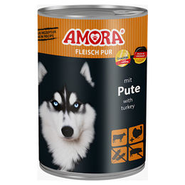 AMORA Fleisch Pur Hundefutter Adult Pute und Rind Stückchen in Sauce Monoprotein 6x 400 g - 6 x 400 g – Bild 1 von 3