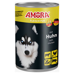 AMORA Hundefutter Fleisch Pur Adult Huhn und Rind Stückchen in Sauce 6x 400 g - 6 x 400 g – Bild 1 von 3