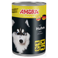 Produktbild von AMORA Hundefutter Fleisch Pur Adult Huhn und Rind Stückchen in Sauce 6x 400 g - 6 x 400 g