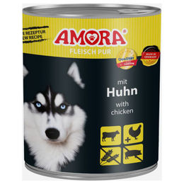 AMORA Hundefutter Fleisch Pur Huhn Adult Stückchen in Sauce 6x 800g Monoprotein - 6 x 800 g – Bild 1 von 2