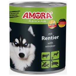 AMORA Hundefutter Fleisch Pur Rentier Stückchen in Sauce Adult 6x 800g Monoprotein - 6 x 800 g – Bild 1 von 2