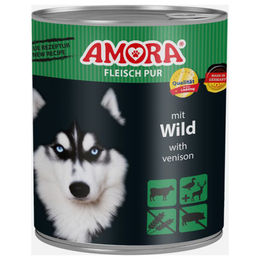 AMORA Hundefutter Fleisch Pur Wild und Rind Stückchen in Sauce Adult 6x 800g - 6 x 800 g – Bild 1 von 3