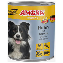 AMORA Hundefutter Sensitive Huhn mit Karotte Stückchen in Sauce 6x 800 g - 6 x 800 g – Bild 1 von 2
