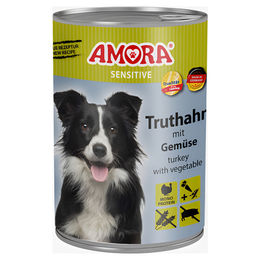 Amora Hundefutter Sensitive Truthahn mit Gemüse Stückchen in Sauce 6x 400 g - 6 x 400 g – Bild 1 von 3