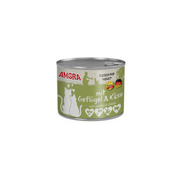 Produktbild von Amora Katzenfutter Fleisch pur mit Geflügel und Käse 6x200g ohne Farb-, Aroma- oder Konservierungsstoffe und ohne Zucker - 6 x 200 g