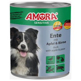 AMORA Sensitive Hundefutter Ente mit Apfel und Birne Stückchen in Sauce 6x800g - 6 x 800 g – Bild 1 von 2