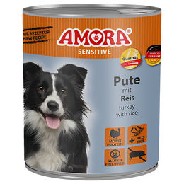 AMORA Sensitive Hundefutter Pute mit Reis Stückchen in Sauce 6x 800 g - 6 x 800 g – Bild 1 von 3