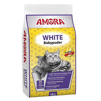 Produktbild von Amora White Katzenstreu mit Babypuderduft 15 Liter