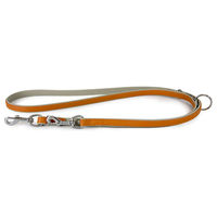 Produktbild von Amsterdam Leder-Hundeführleine Orange/Grau 200 cm 14 mm