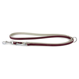 Produktbild von Amsterdam Lederband Hundeführleine aus Leder in Rot/Grau 200 cm x 14 mm