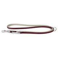 Produktbild von Amsterdam Lederband Hundeführleine aus Leder in Rot/Grau 200 cm x 14 mm